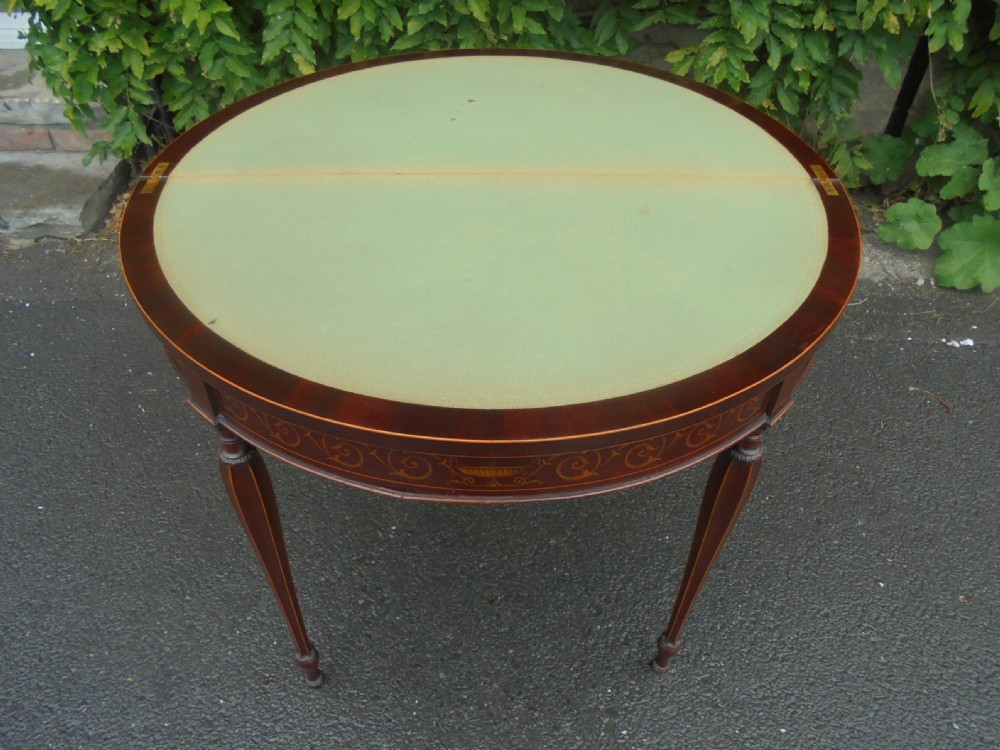 19th century demi lune card table View V