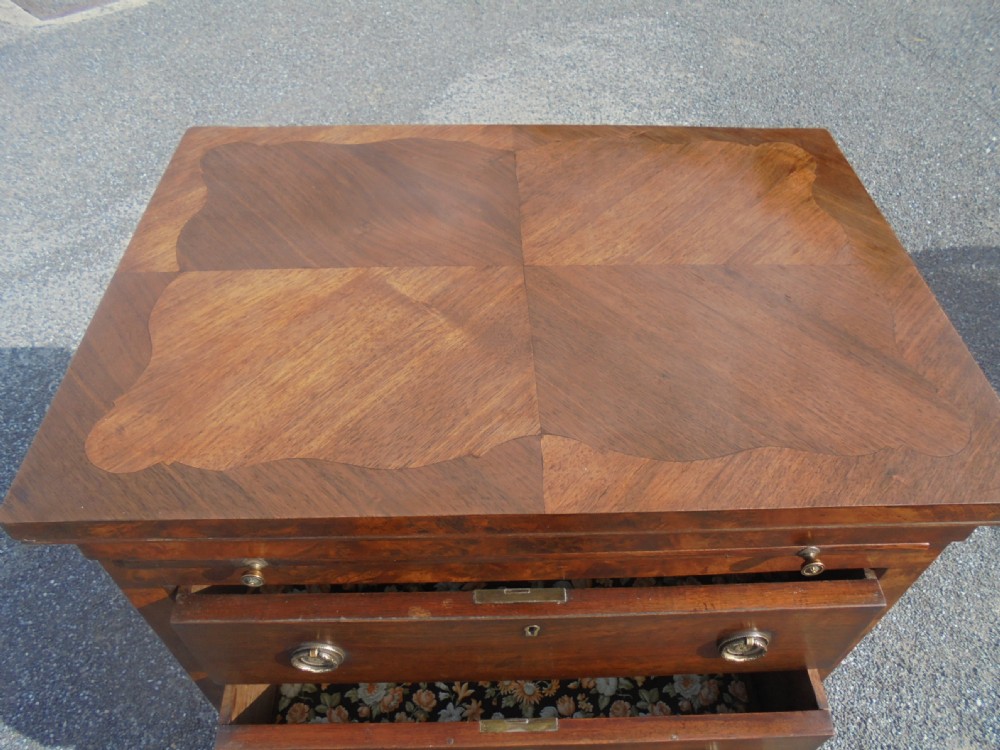 19th century small walnut chest with brushing slide View II