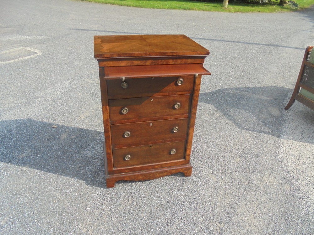 19th century small walnut chest with brushing slide View IV