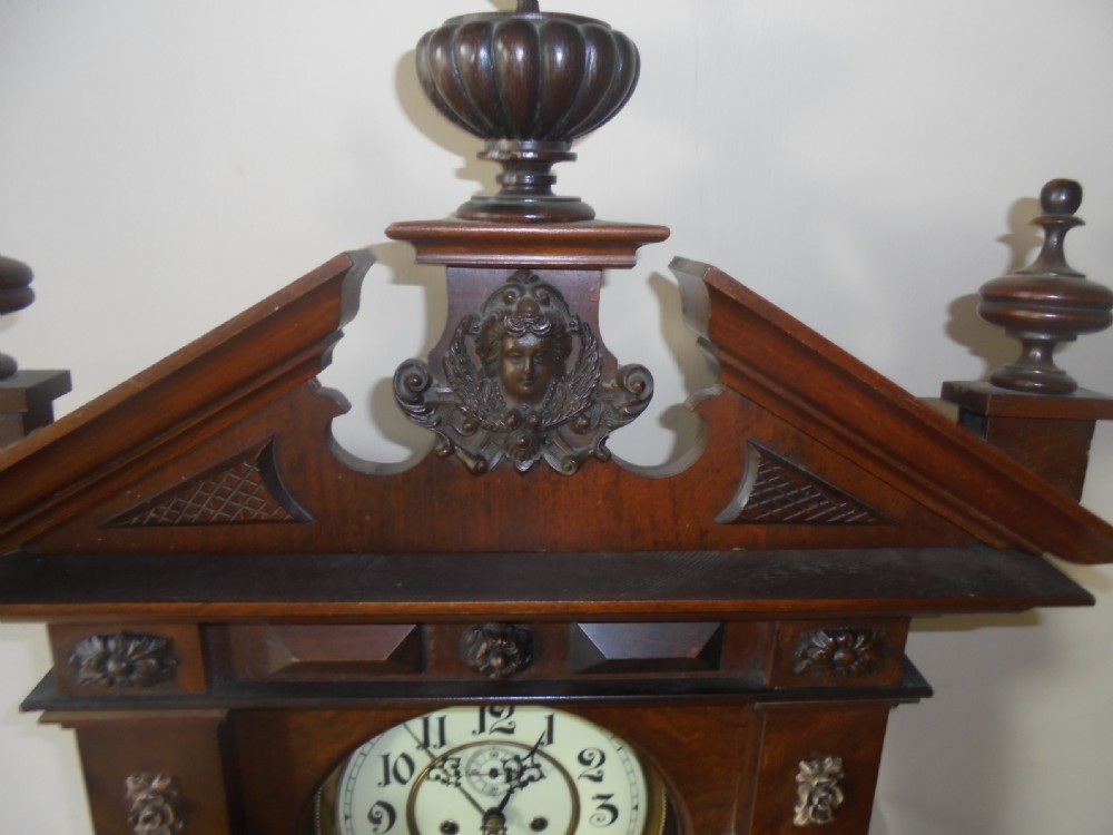 19th century walnut Vienna regulator wall clock View IV