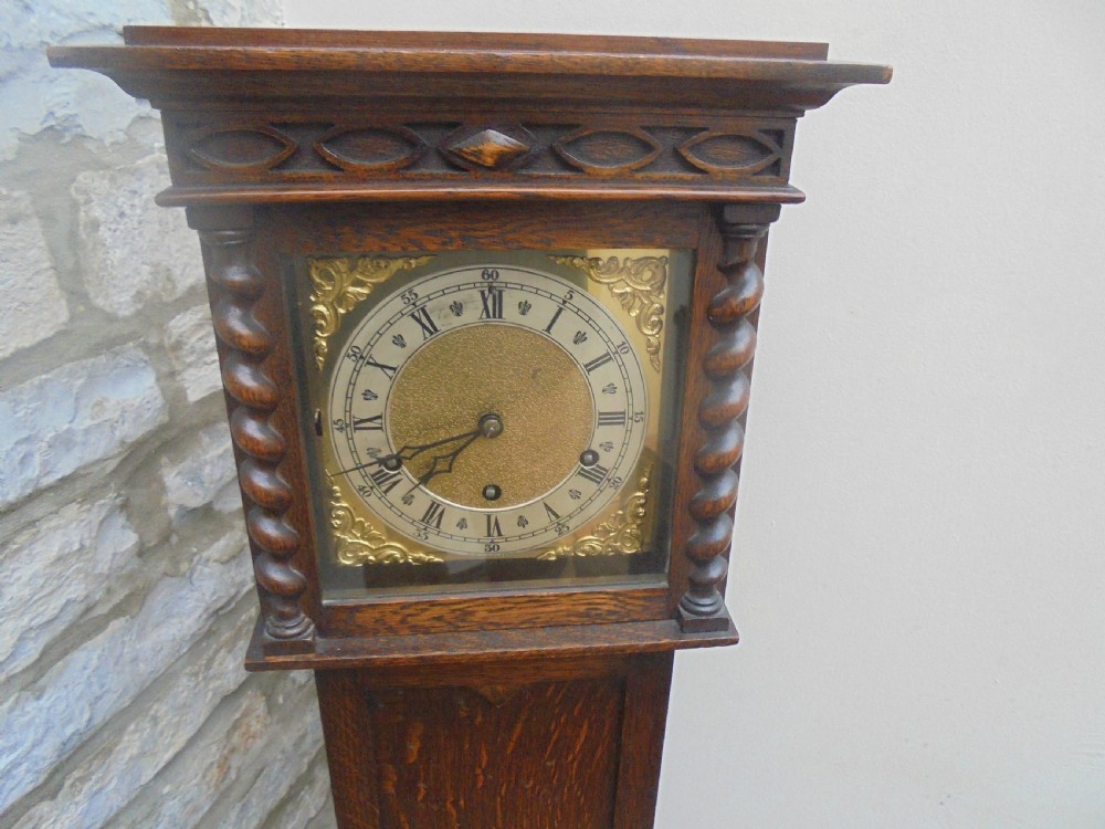 Late 19th century oak Grandmother Clock View III