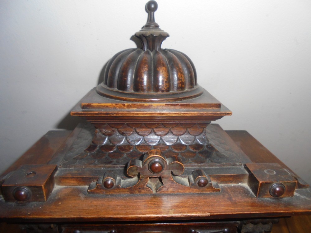 Edwardian walnut eight day mantle clock by Greenwich Clocks View IV