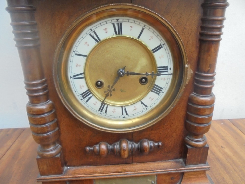 Edwardian walnut mantle clock View IV