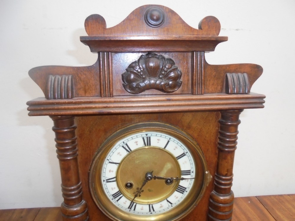 Edwardian walnut mantle clock View V