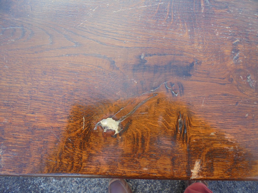 Oak refectory dining kitchen farmhouse table . View V