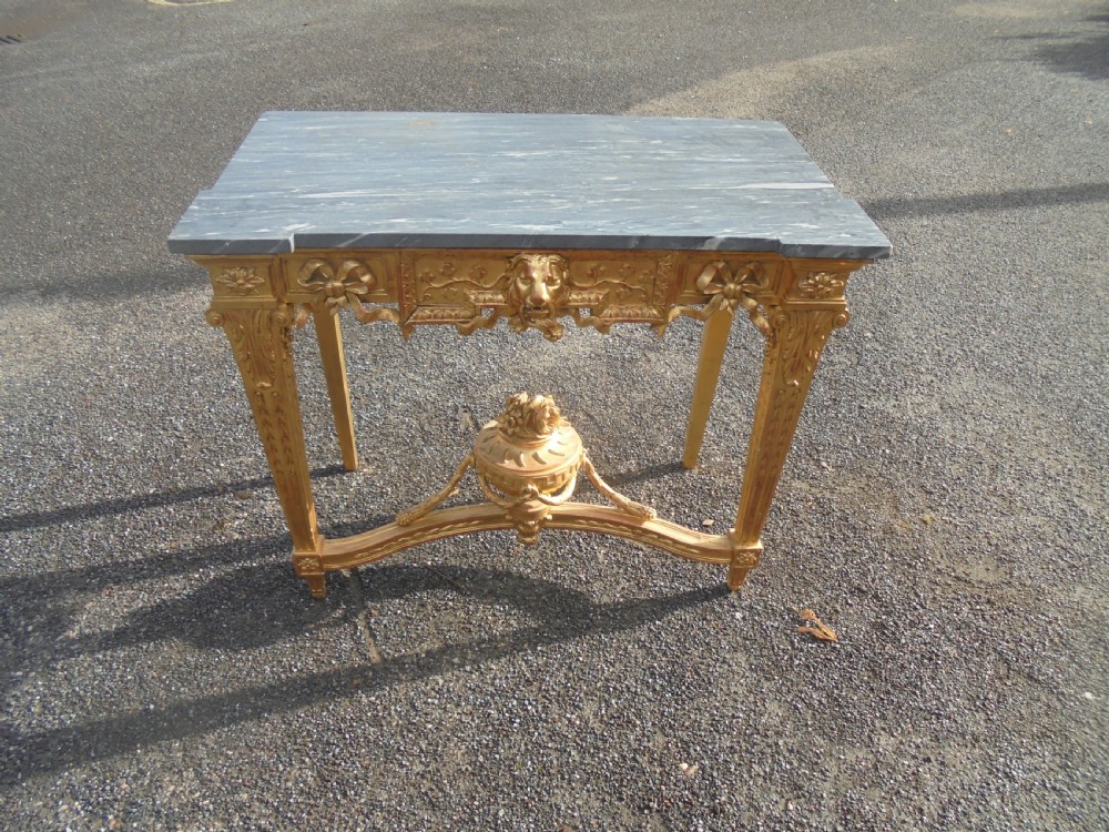Gilded marble top console table View II