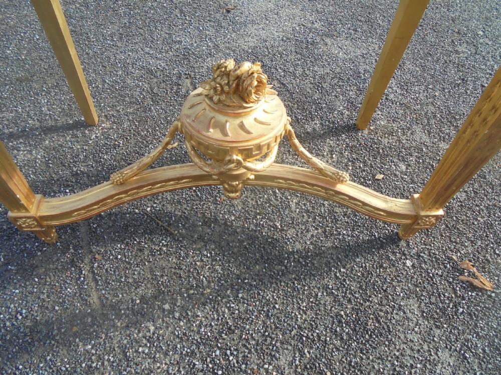 Gilded marble top console table View V