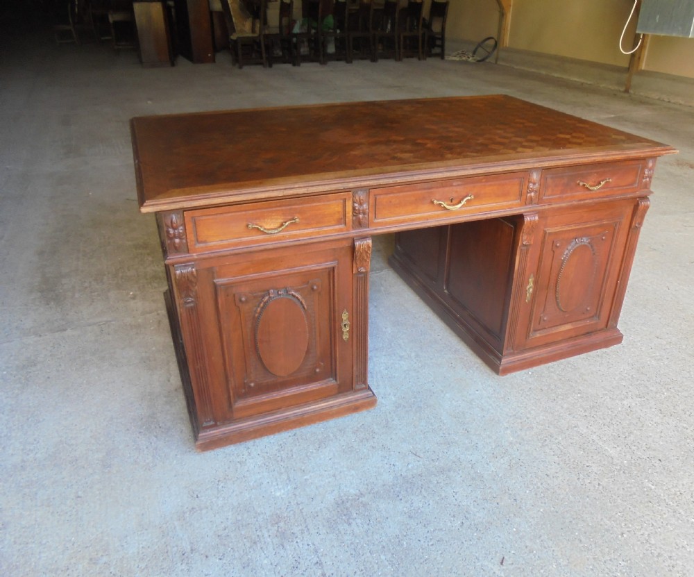 French walnut partners desk