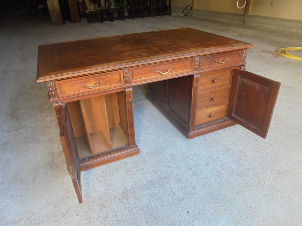 French walnut partners desk View II