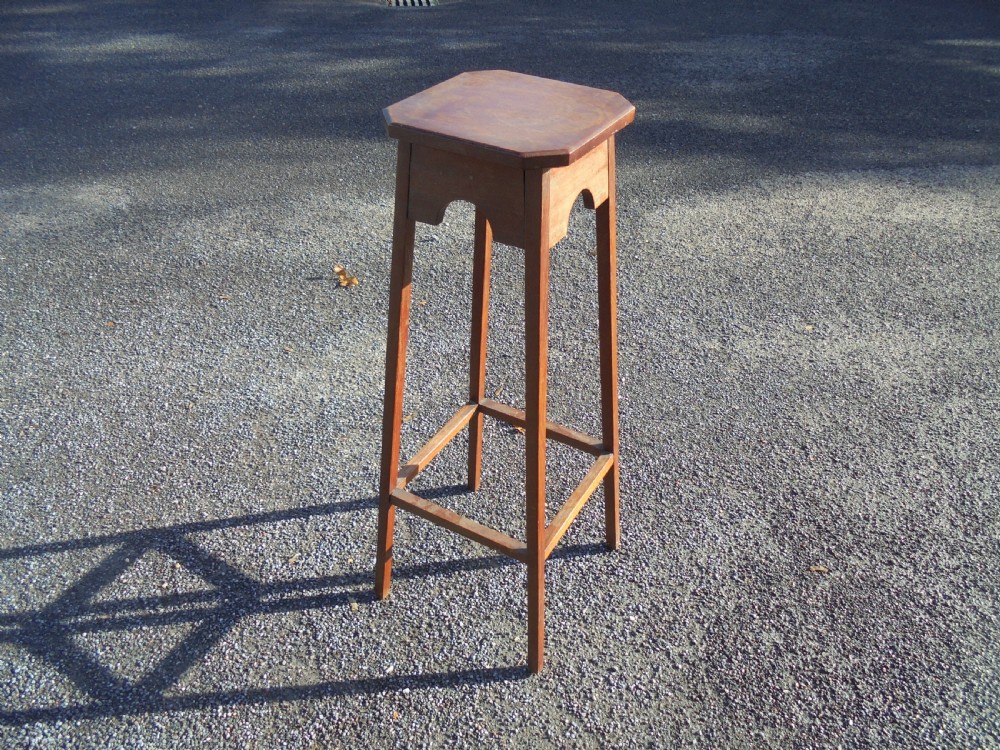 Arts and Crafts oak plant stand