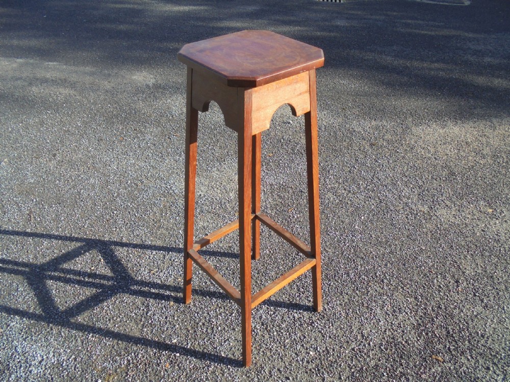 Arts and Crafts oak plant stand View II