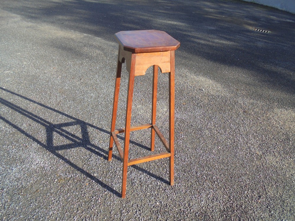 Arts and Crafts oak plant stand View III