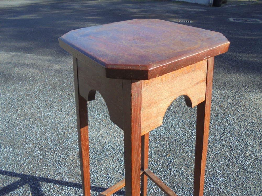 Arts and Crafts oak plant stand View IV