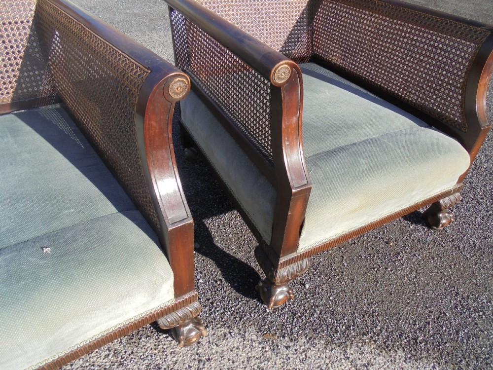 Pair of Bergere ball and claw armchairs View IV