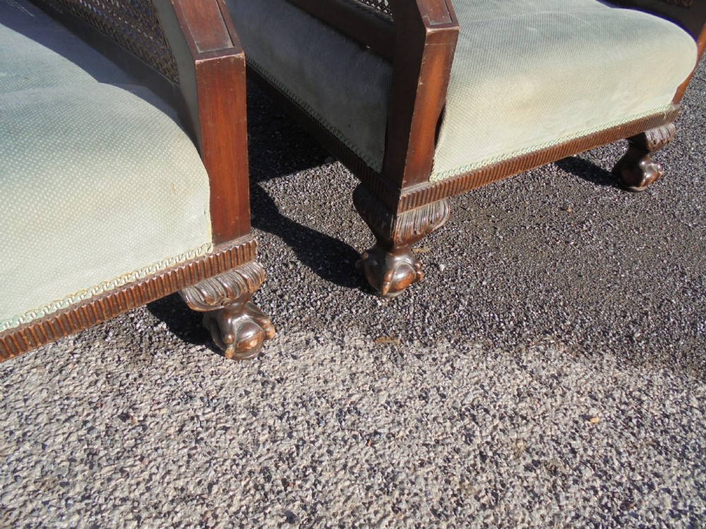 Pair of Bergere ball and claw armchairs View VII