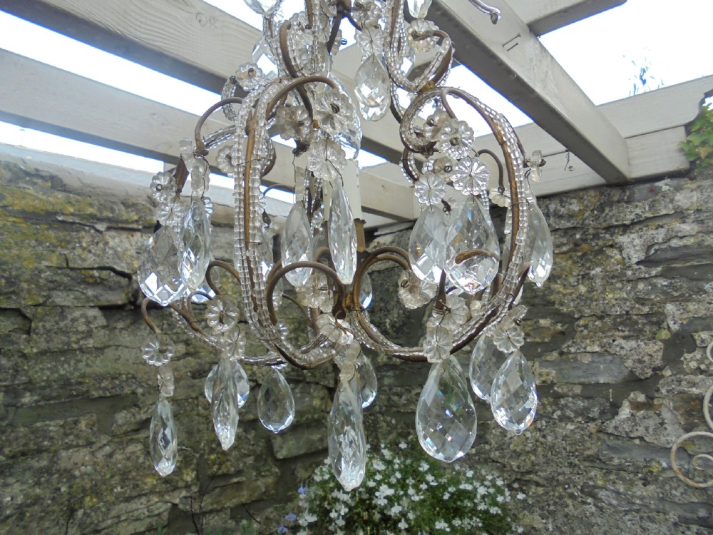 Pair of Italian crystal chandeliers View V