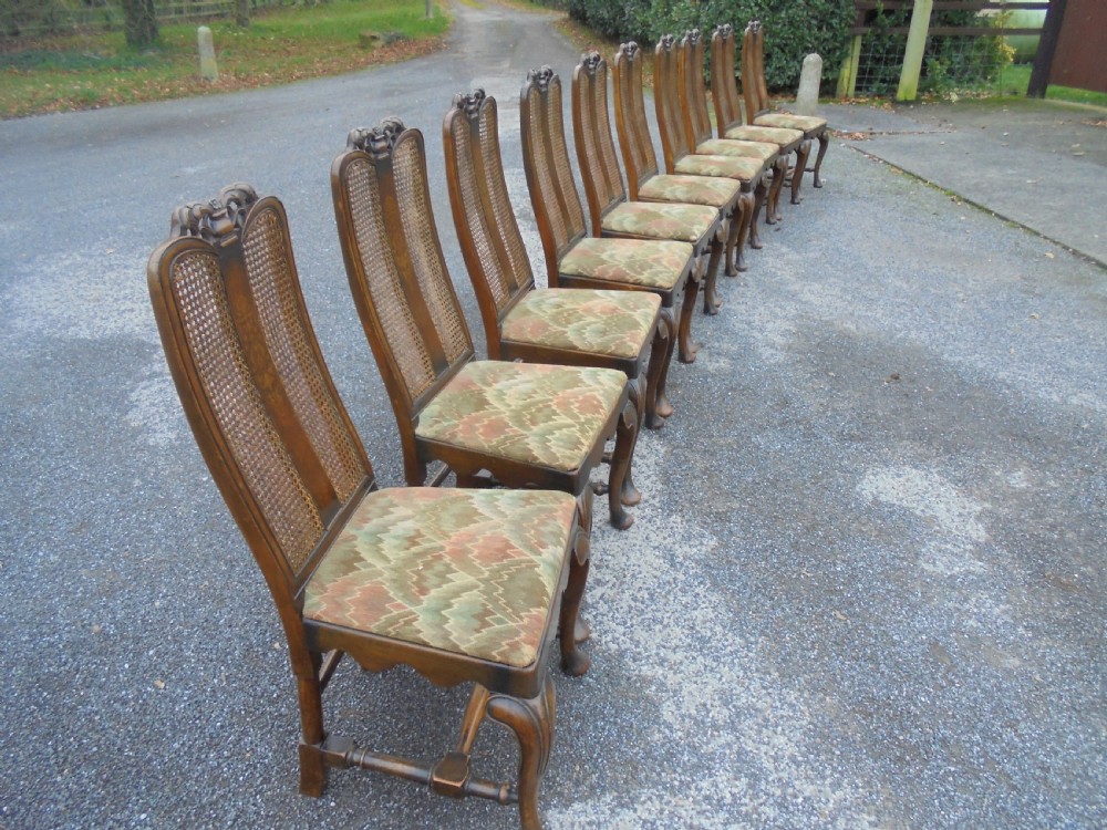 Antique set of ten dining chairs View X