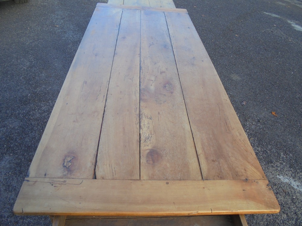 French 18th century fruitwood kitchen farmhouse dining table View III