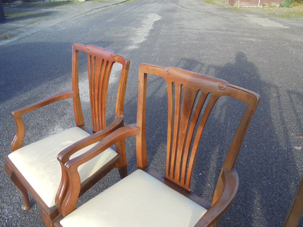 Set of eight mahogany dining chairs View II