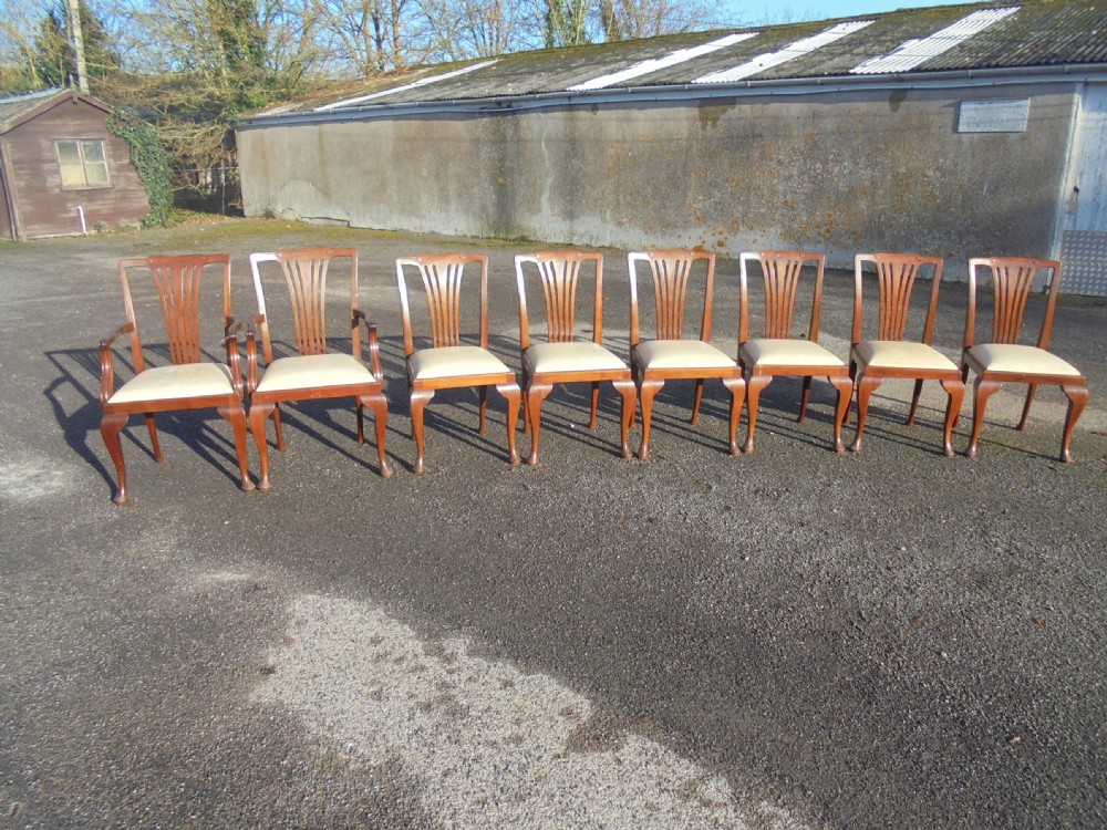 Set of eight mahogany dining chairs View III