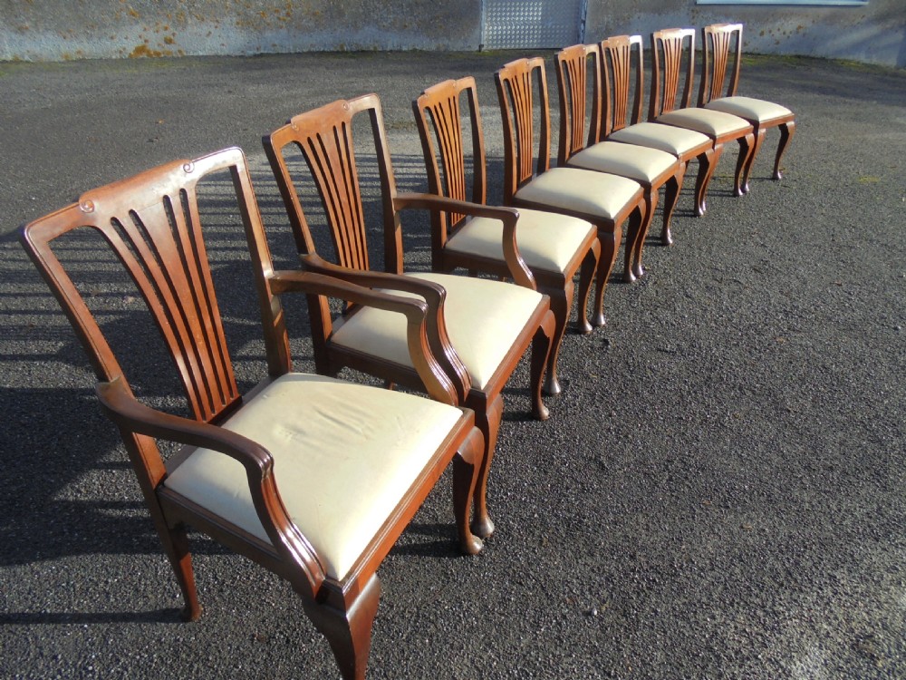 Set of eight mahogany dining chairs View VI