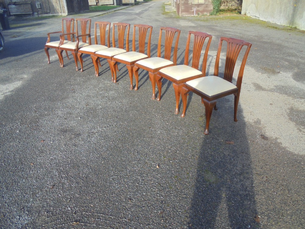 Set of eight mahogany dining chairs View IX