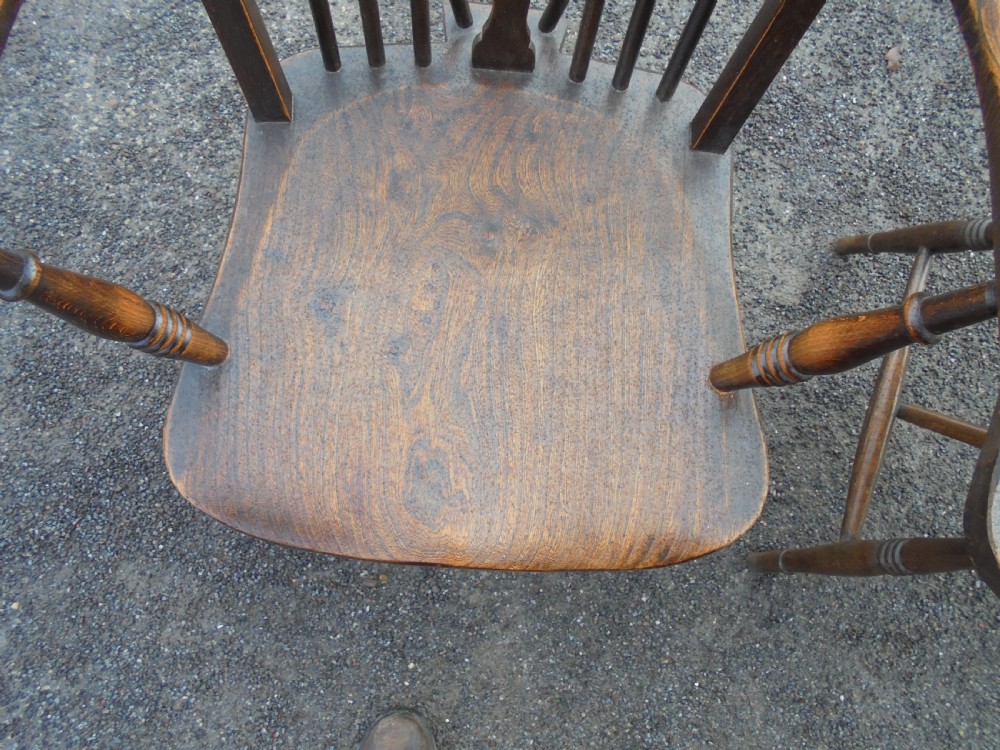 Pair of ash and elm wheelback armchairs View III