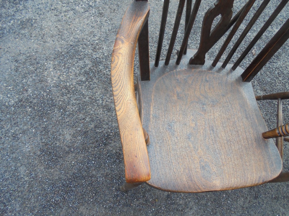 Pair of ash and elm wheelback armchairs View IV