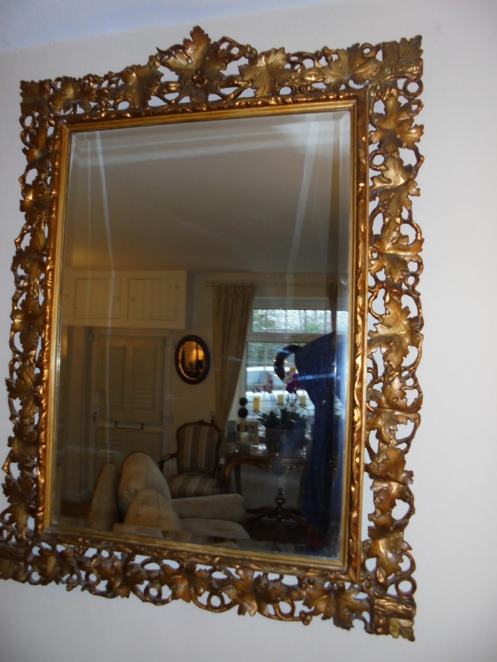 Large , Period , Florentine gilded wall mirror View IV