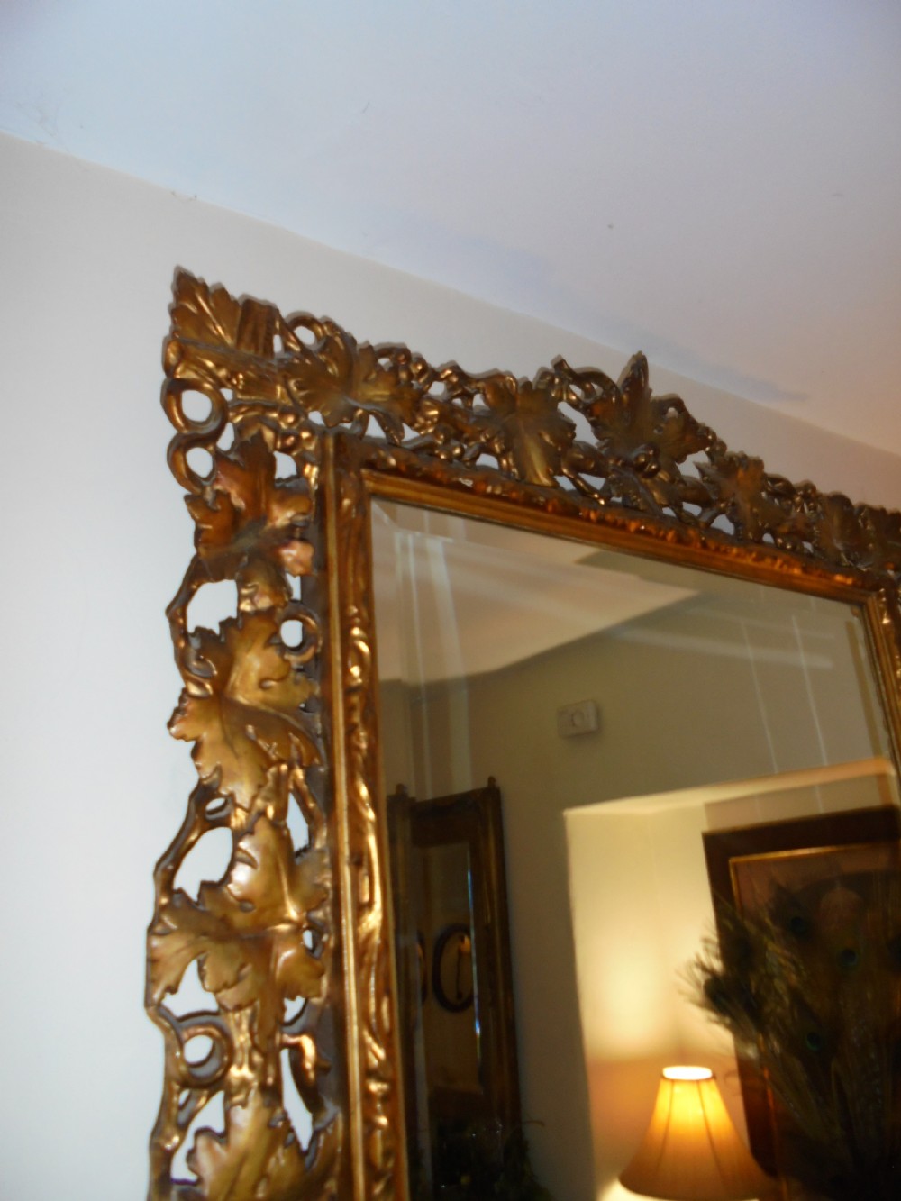 Large , Period , Florentine gilded wall mirror View VIII