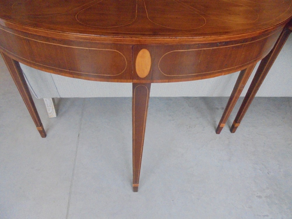 Pair 18th century sun burst demi lune console tables View VIII