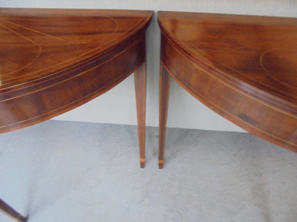 Pair 18th century sun burst demi lune console tables View IX