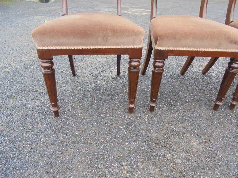 Antique Set ten mahogany bar back dining chairs  1850 View VII