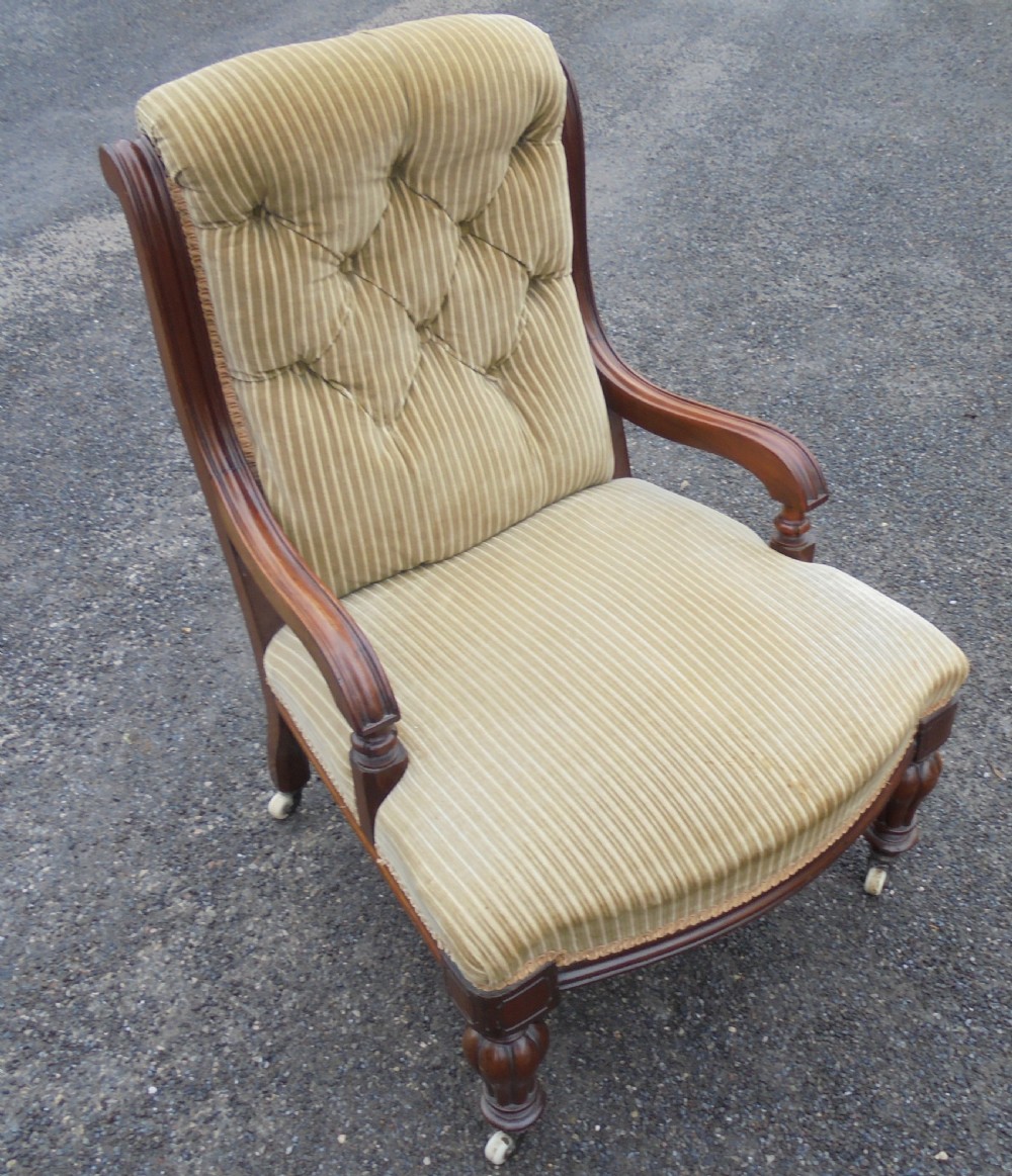 Victorian button back armchair