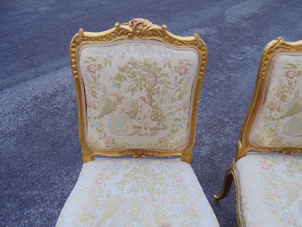 Pair of French giltwood side chairs View II