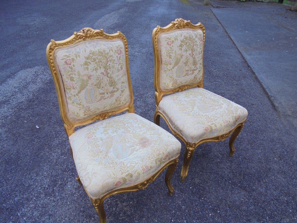 Pair of French giltwood side chairs View III