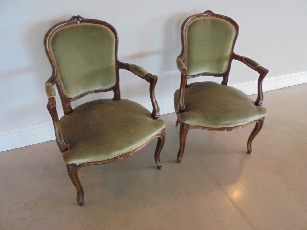 Pair of French  Louis XV style armchairs View VII