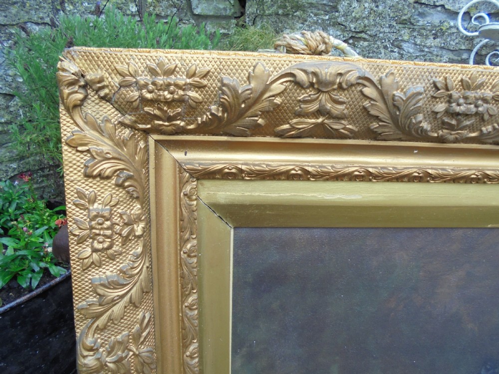 Large 19th century oleograph in gilded frame 'The Poppies' View VI
