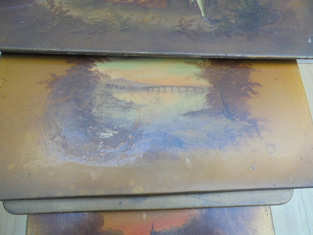Antique Set of Four French lacquered nest of tables View V