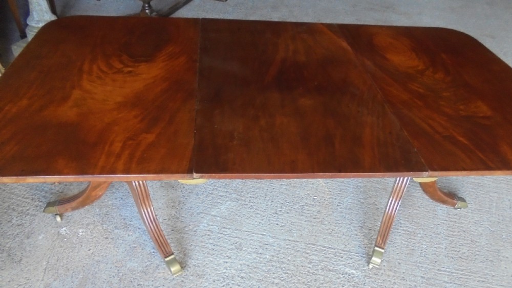 Antique Regency twin pillar dining table seats eight View IV