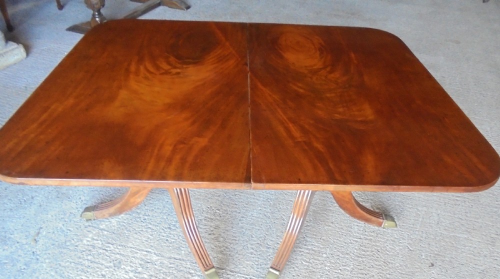 Antique Regency twin pillar dining table seats eight View VI