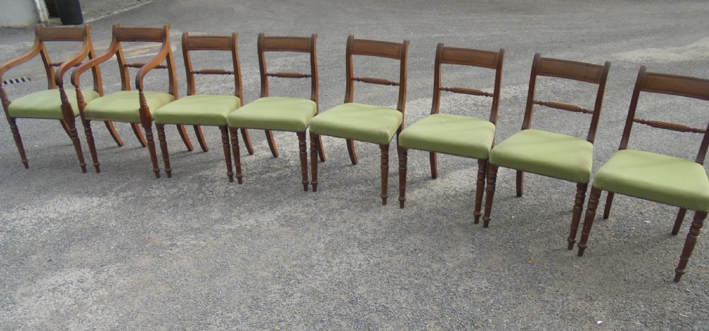 Antique Set of eight Regency dining chairs