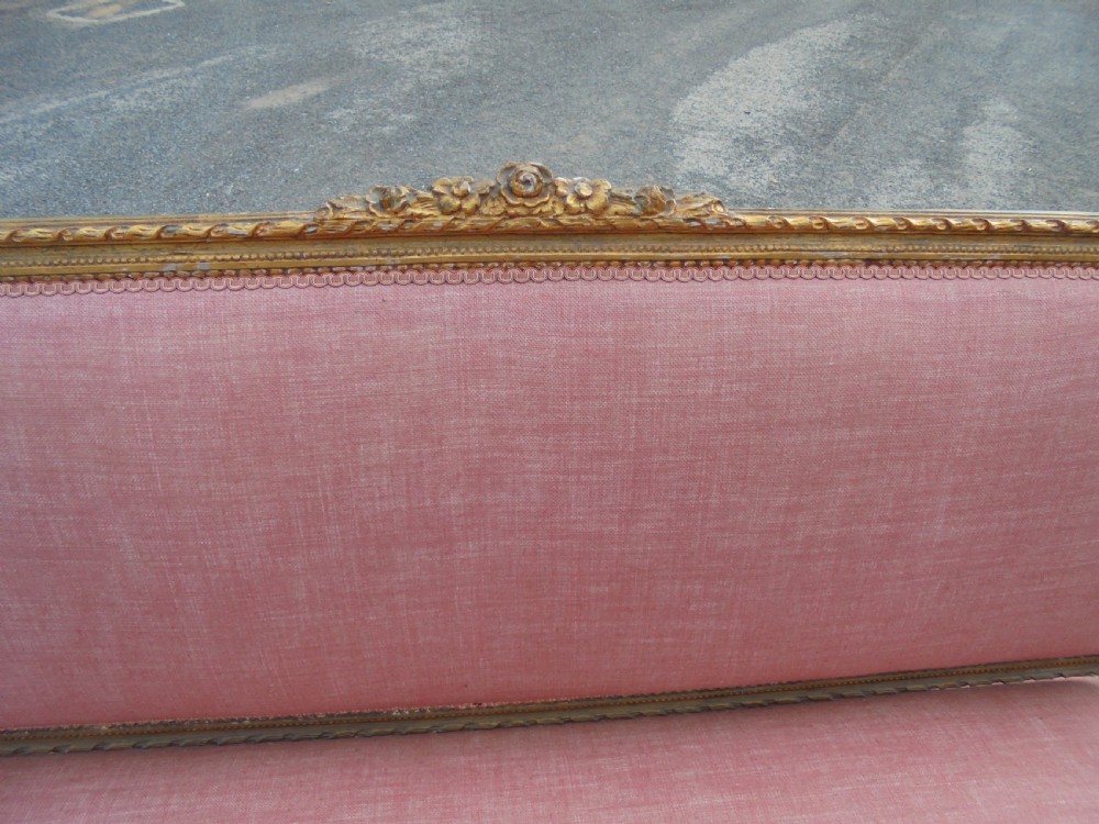 Antique French gilded upholstered sofa View IV