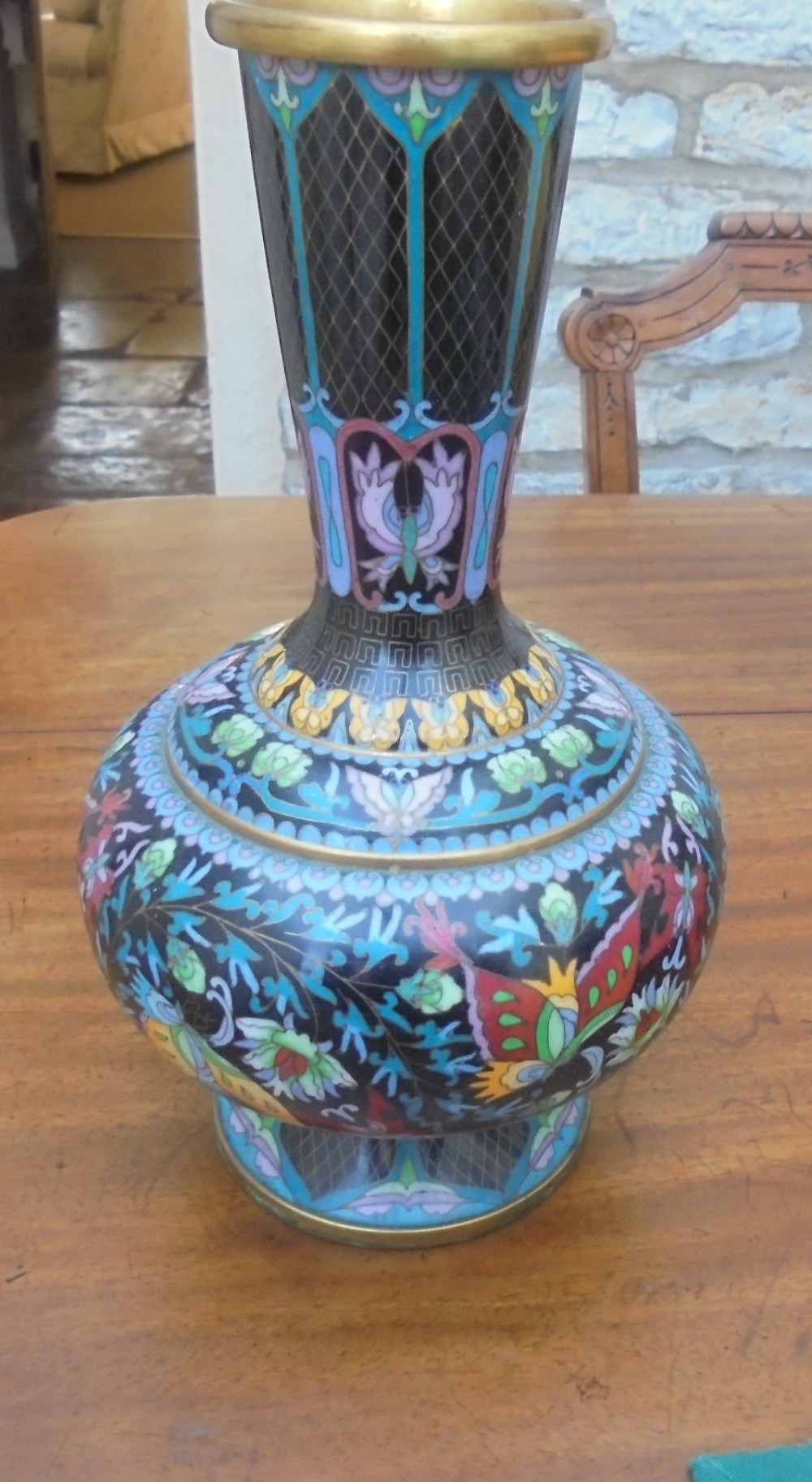 Chinese cloisonne single vase
