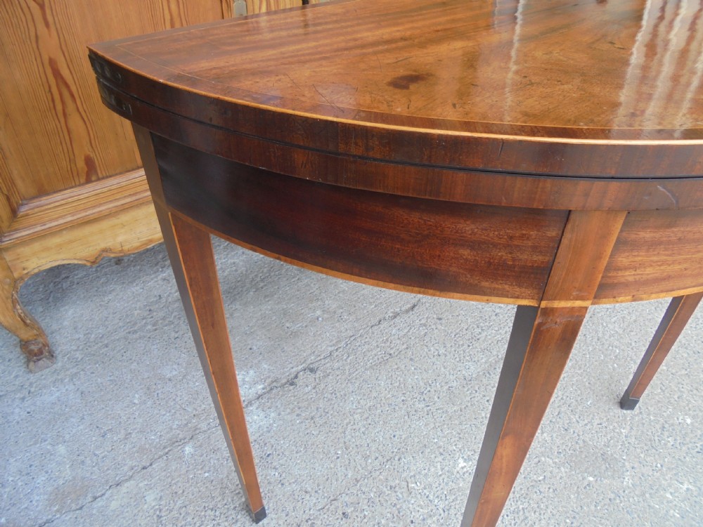 Regency demi lune mahogany card table View III