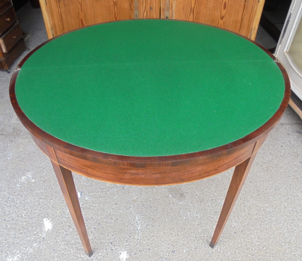 Regency demi lune mahogany card table View IV