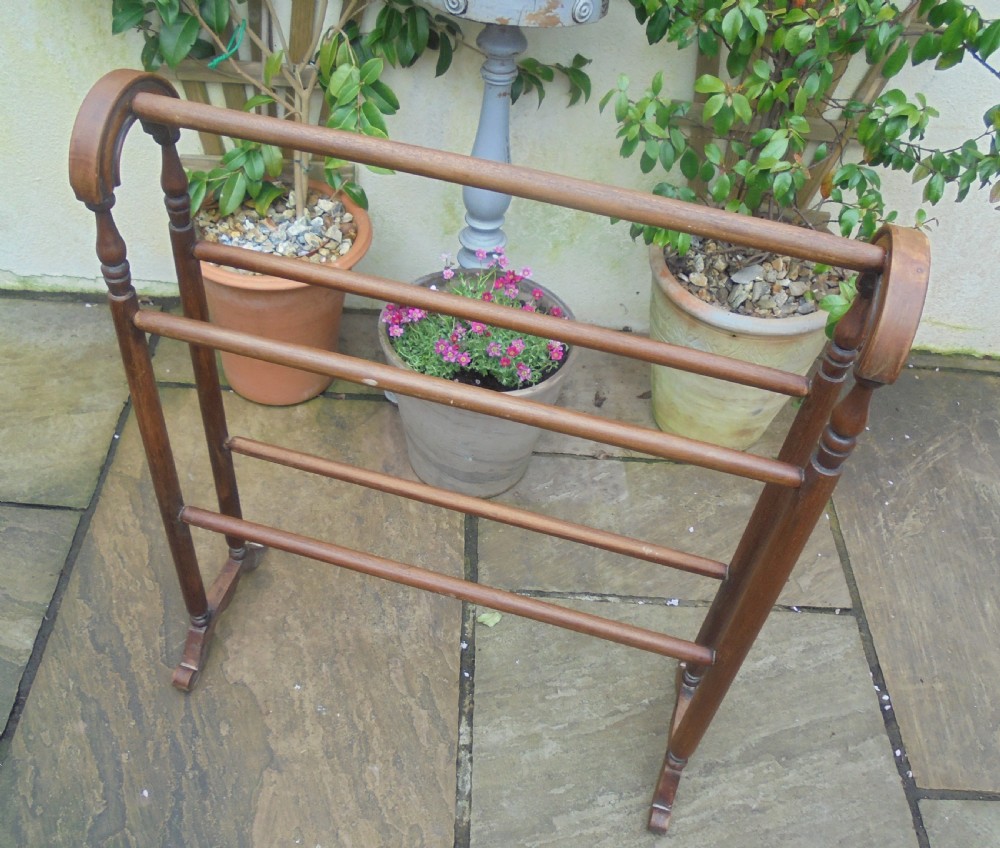 Victorian walnut towel rail clothes hanger