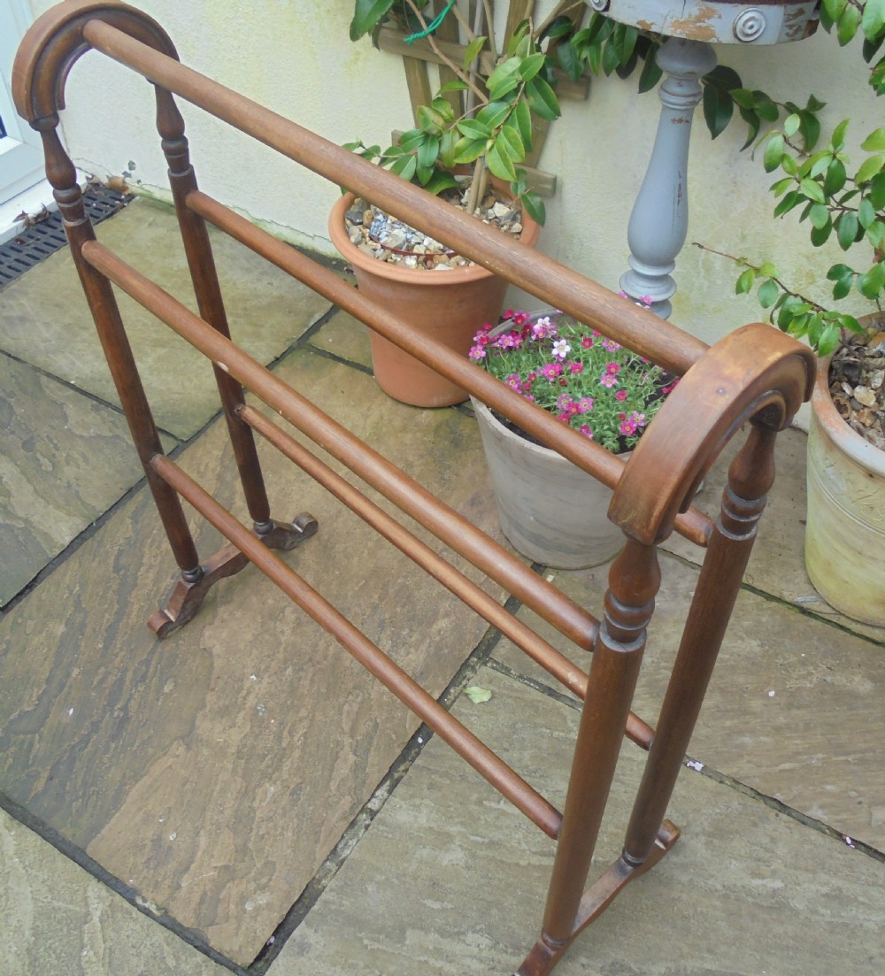 Victorian walnut towel rail clothes hanger View IV