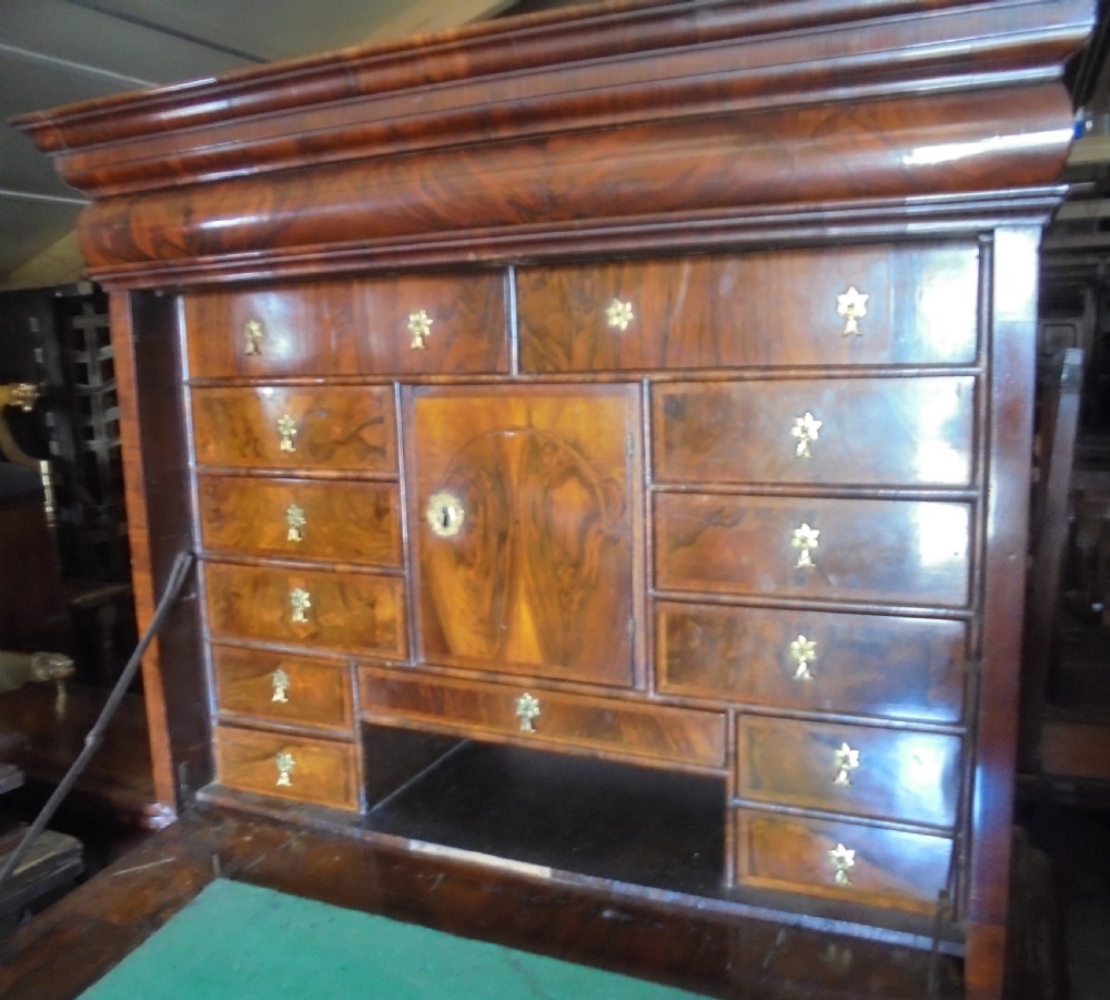 William &Mary 18th century walnut fall front escritoire View III