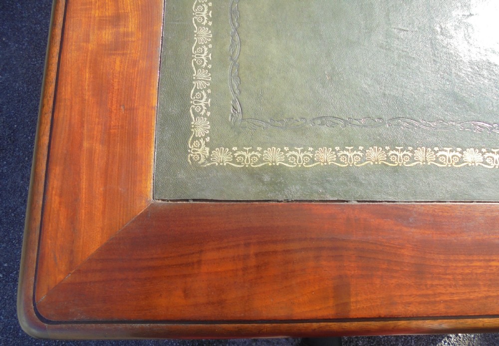 Large mahogany kneehole desk View II
